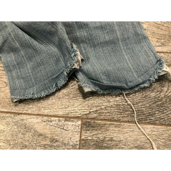Vigoss‎ Denim Jeans 5 Junior Back Flap Pockets Distressed Crop Capri Boho Hippie - Picture 9 of 9